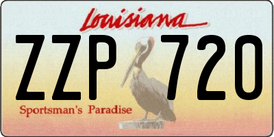 LA license plate ZZP720
