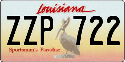 LA license plate ZZP722