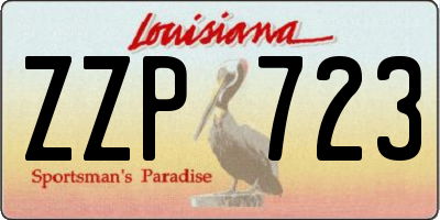 LA license plate ZZP723