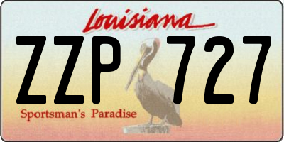 LA license plate ZZP727