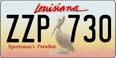 LA license plate ZZP730