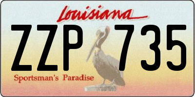 LA license plate ZZP735