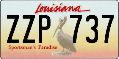 LA license plate ZZP737