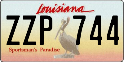 LA license plate ZZP744