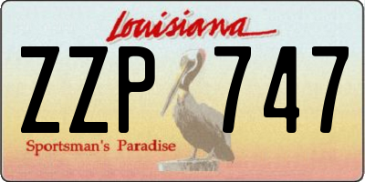 LA license plate ZZP747