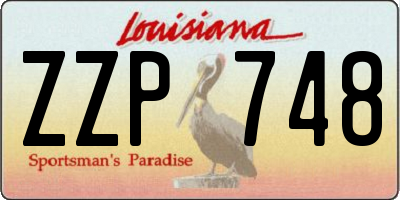 LA license plate ZZP748