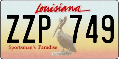 LA license plate ZZP749