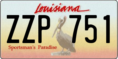 LA license plate ZZP751