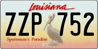 LA license plate ZZP752