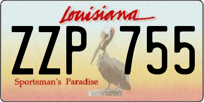LA license plate ZZP755