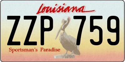 LA license plate ZZP759