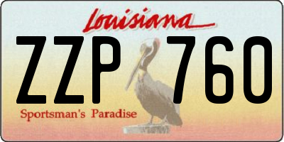 LA license plate ZZP760