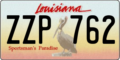 LA license plate ZZP762