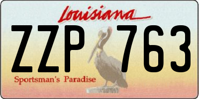 LA license plate ZZP763