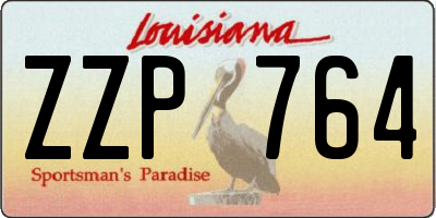 LA license plate ZZP764