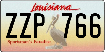 LA license plate ZZP766