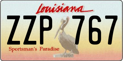 LA license plate ZZP767