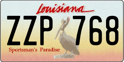 LA license plate ZZP768