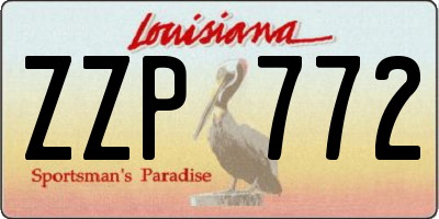 LA license plate ZZP772