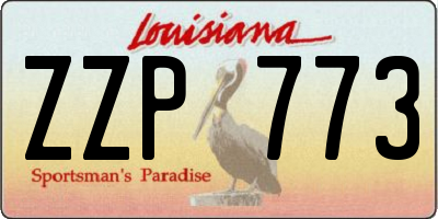 LA license plate ZZP773