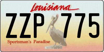 LA license plate ZZP775