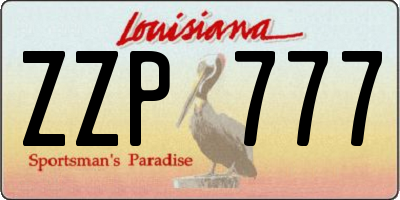 LA license plate ZZP777