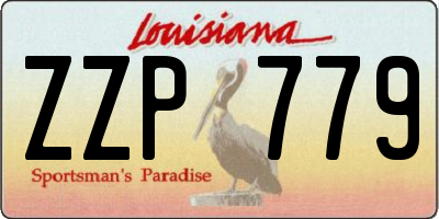 LA license plate ZZP779