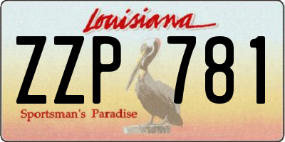 LA license plate ZZP781