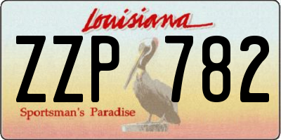 LA license plate ZZP782