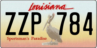 LA license plate ZZP784