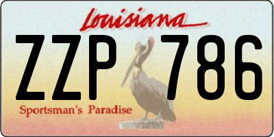 LA license plate ZZP786