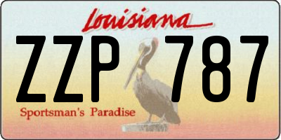 LA license plate ZZP787