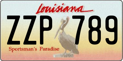 LA license plate ZZP789