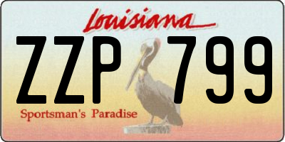 LA license plate ZZP799