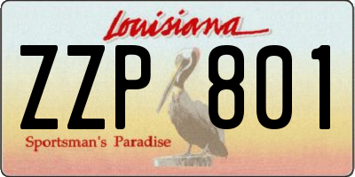 LA license plate ZZP801