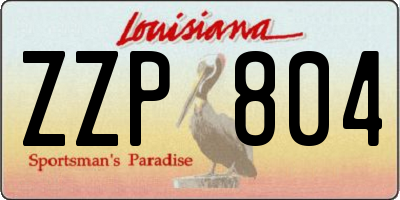 LA license plate ZZP804