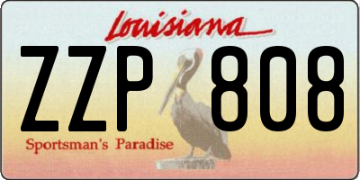 LA license plate ZZP808