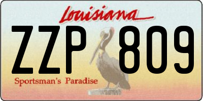 LA license plate ZZP809