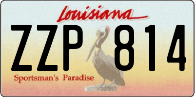 LA license plate ZZP814