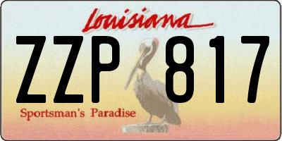 LA license plate ZZP817