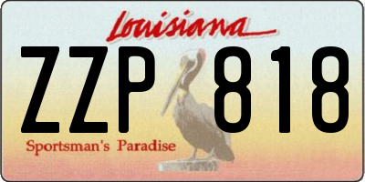 LA license plate ZZP818