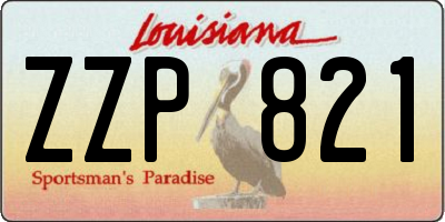 LA license plate ZZP821