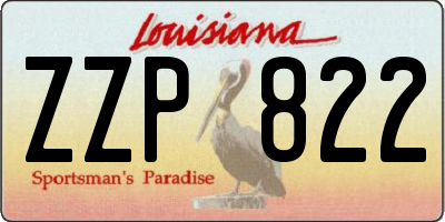 LA license plate ZZP822