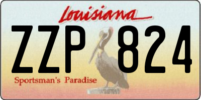 LA license plate ZZP824