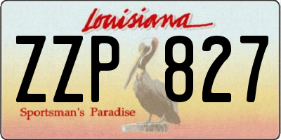 LA license plate ZZP827
