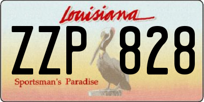 LA license plate ZZP828