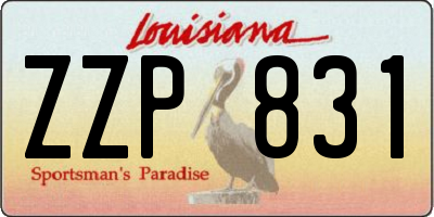 LA license plate ZZP831