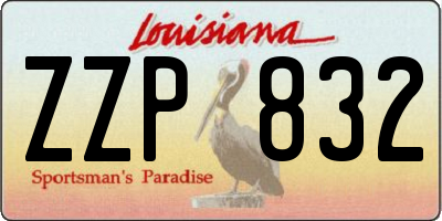 LA license plate ZZP832