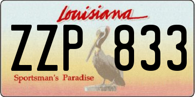 LA license plate ZZP833