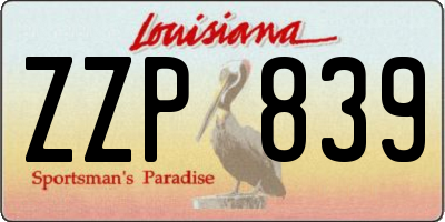 LA license plate ZZP839